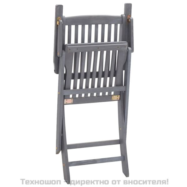 Сгъваеми градински столове, 4 бр, акация масив