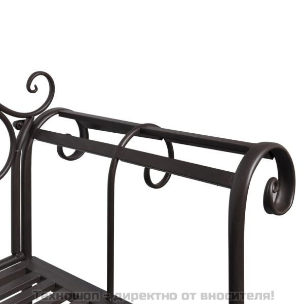 Градинска пейка, 132 см, стомана, антично кафяво