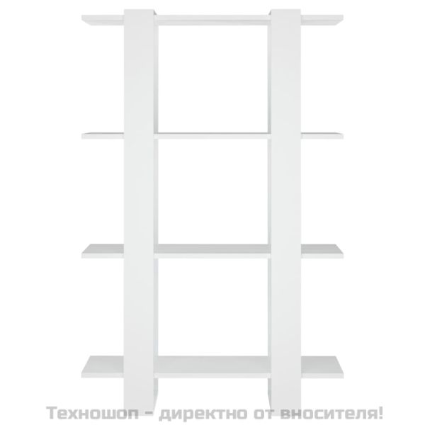 Библиотека/разделител за стая, бяла, 80x30x123,5 см