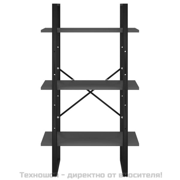 Стелаж за съхранение, сив, 60x30x105 см, инженерно дърво