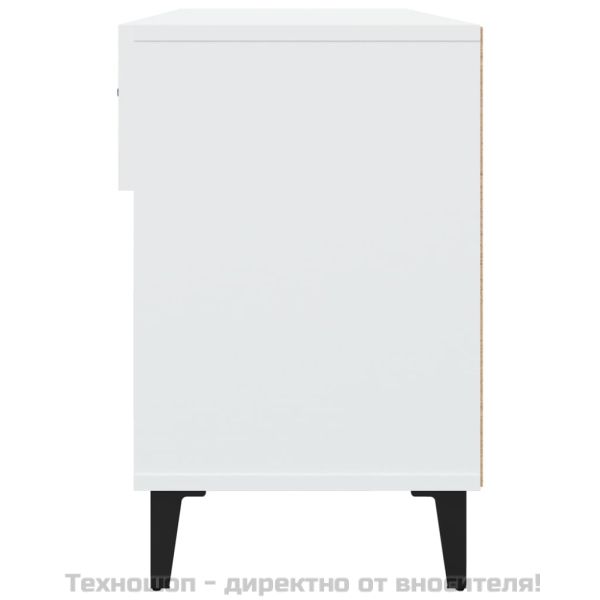 Шкаф за обувки, бял, 102x35x55 см, инженерно дърво