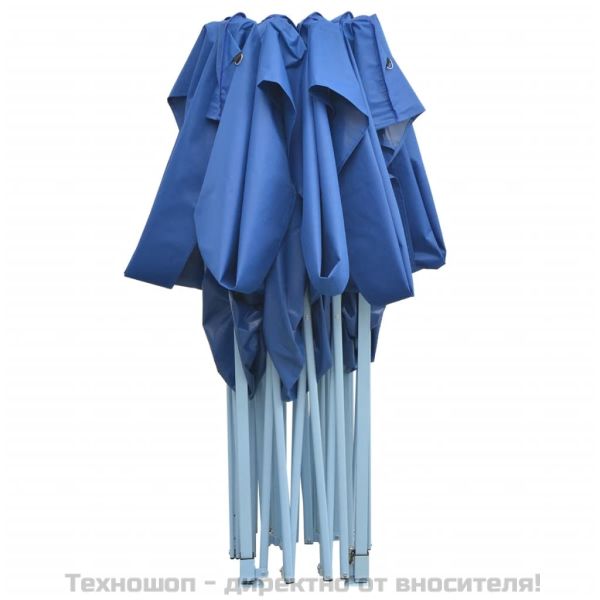 Професионална сгъваема парти шатра, 3х4 м, стомана, синя
