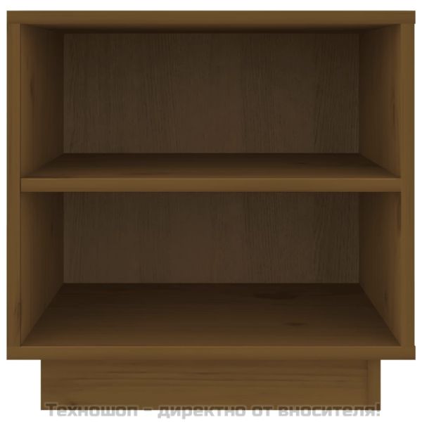 Нощно шкафче, меденокафяво, 40x34x40 см, борово дърво масив