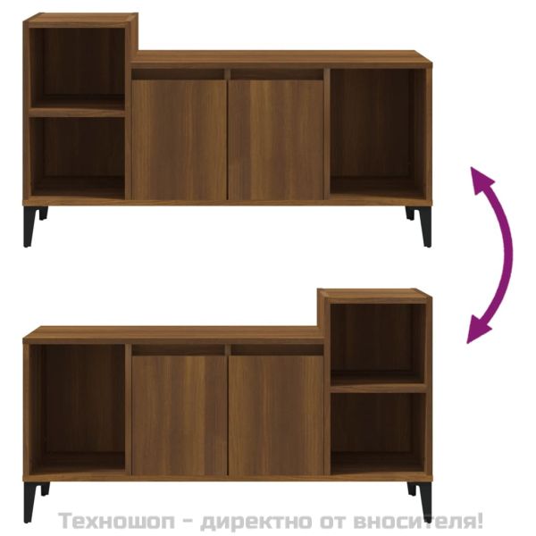 ТВ шкаф, кафяв дъб, 100x35x55 см, инженерно дърво