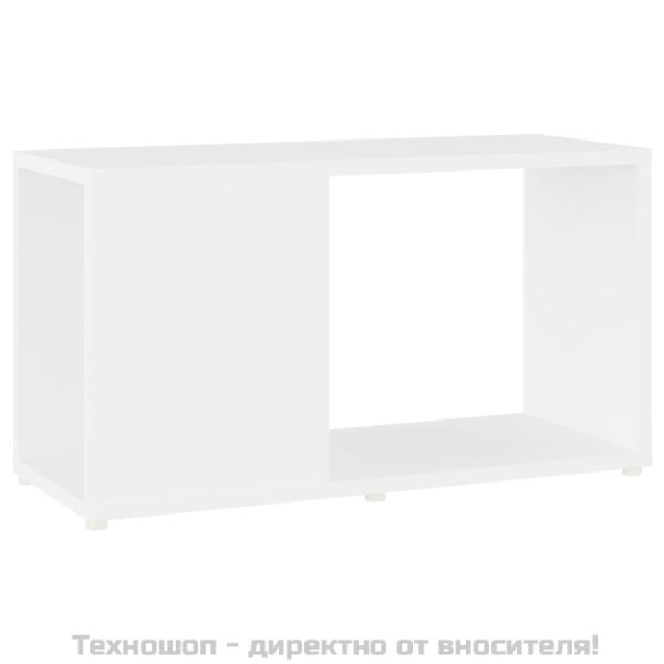 ТВ шкаф, бял, 60x24x32 см, инженерно дърво