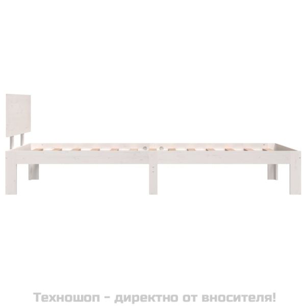 Рамка за легло, бяла, бор масив, 90x200 cм