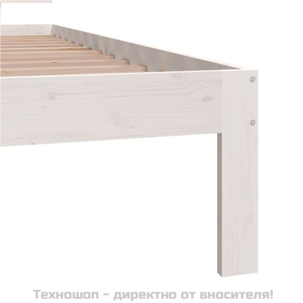 Рамка за легло, бяла, бор масив, 90x200 cм