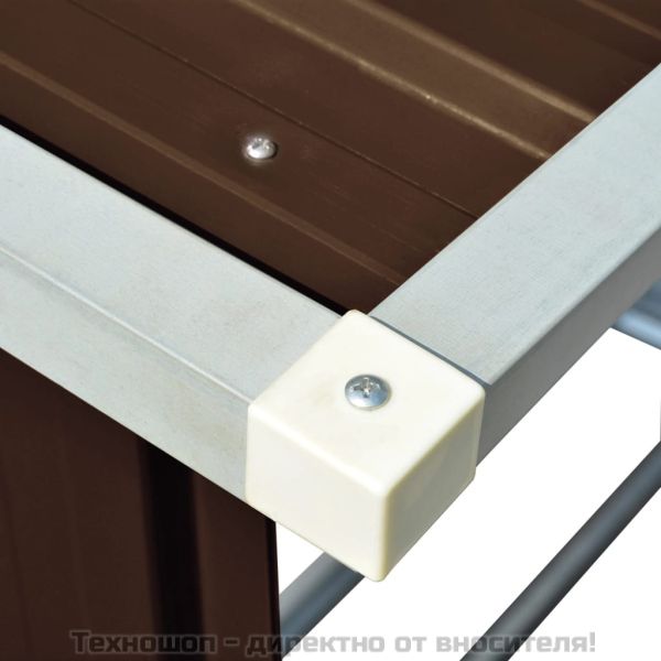 Навес за дърва, поцинкована стомана, 163x83x154 см, кафяв