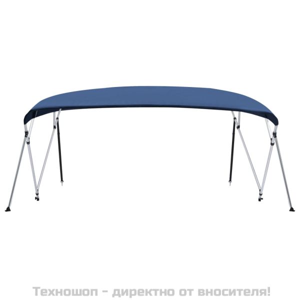 Тента за лодка, 4 дъги, нейви синя, 243x(230-244)x137 см