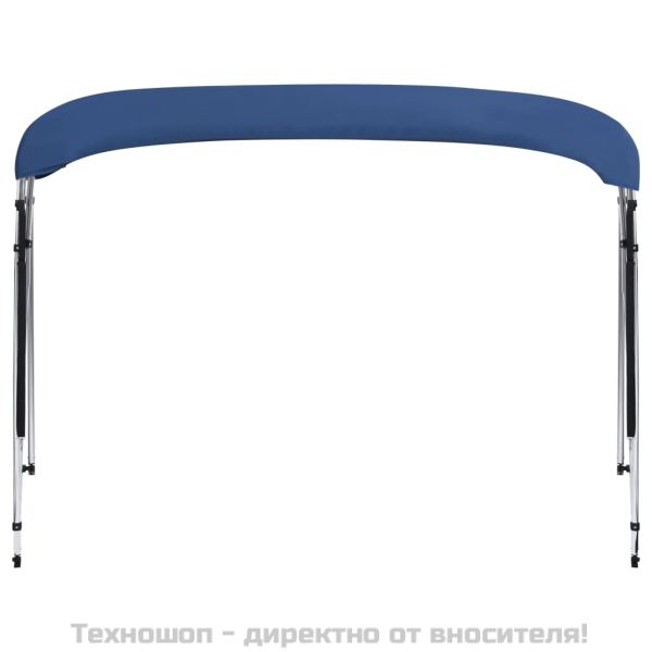 Тента за лодка, 4 дъги, нейви синя, 243x(230-244)x137 см