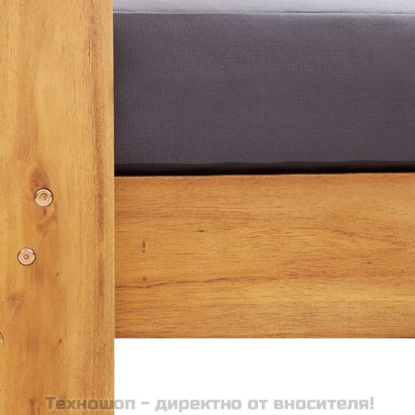 Градинско кресло с тъмносива възглавница, акация масив