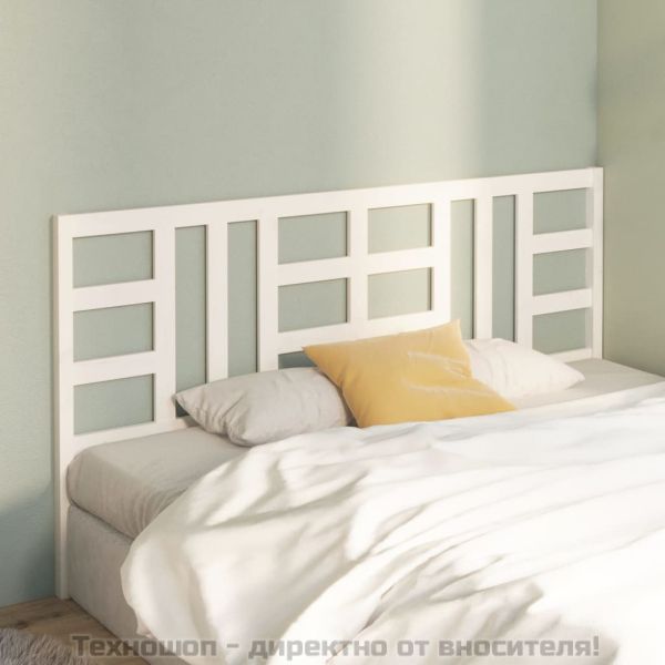 Горна табла за легло, бяла, 206x4x100 см, бор масив