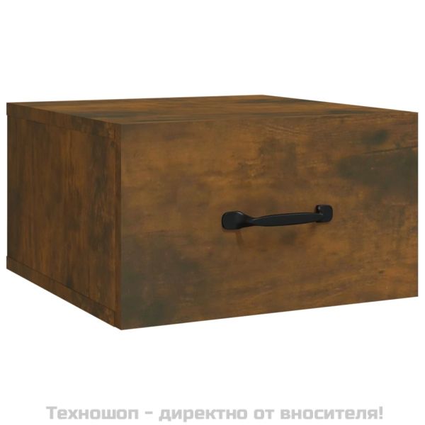 Нощни шкафчета за стенен монтаж, 2 бр, опушен дъб, 35x35x20 см