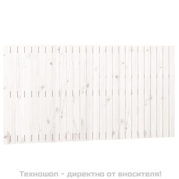 Стенна табла за спалня, бяла, 166x3x90 см, борово дърво масив
