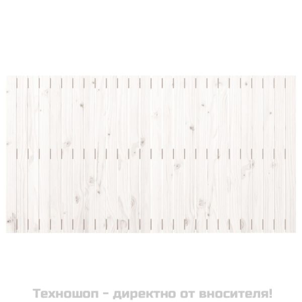 Стенна табла за спалня, бяла, 166x3x90 см, борово дърво масив