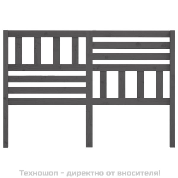 Горна табла за легло, сива, 146x4x100 см, бор масив