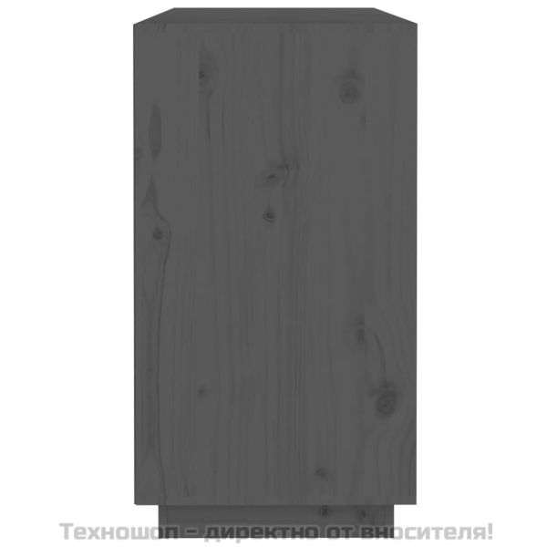 Сайдборд, сив, 100x40x75 см, бор масив