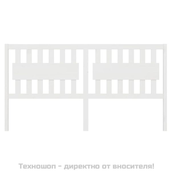 Горна табла за легло, бяла, 125,5x4x100 см, бор масив
