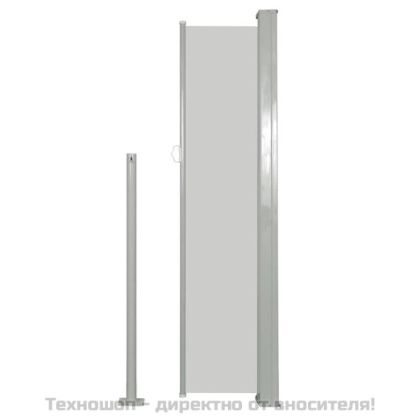 Прибираща се странична тента, 140х300 см, кремава