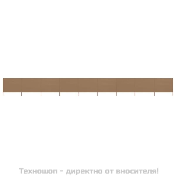 Параван против вятър от 9 панела, текстил, 1200x120 см, таупе