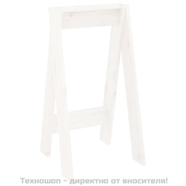 Табуретки, 2 бр, бяла, 40x40x75 см, борово дърво масив
