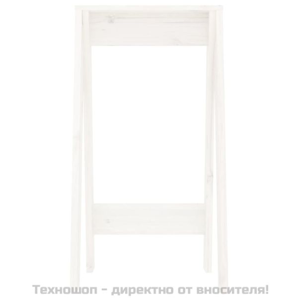 Табуретки, 2 бр, бяла, 40x40x75 см, борово дърво масив