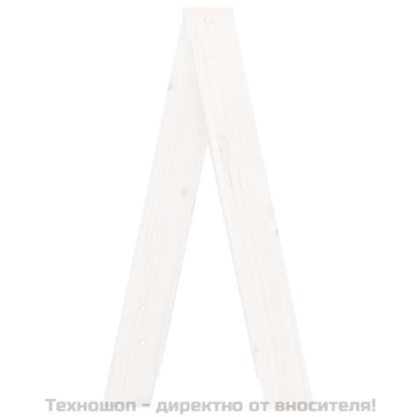 Табуретки, 2 бр, бяла, 40x40x75 см, борово дърво масив