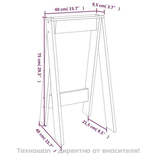 Табуретки, 2 бр, бяла, 40x40x75 см, борово дърво масив