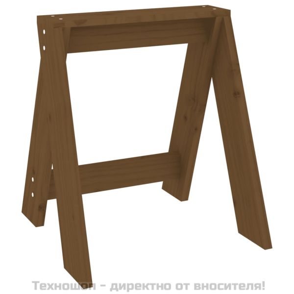 Табуретки, 2 бр, меденокафяви, 40x40x45 см, борово дърво масив