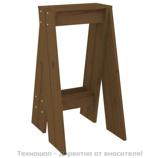 Табуретки, 2 бр, меденокафяви, 40x40x75 см, борово дърво масив