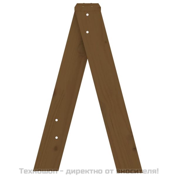 Табуретки, 2 бр, меденокафяви, 40x40x60 см, борово дърво масив