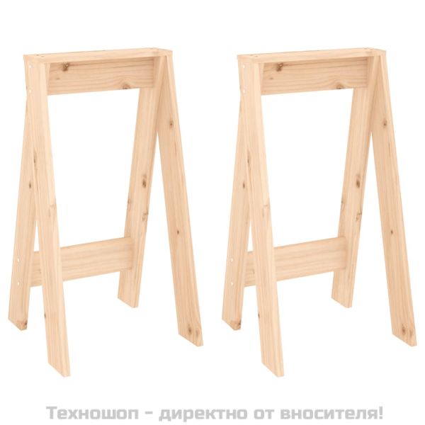 Табуретки, 2 бр, 40x40x75 см, борово дърво масив