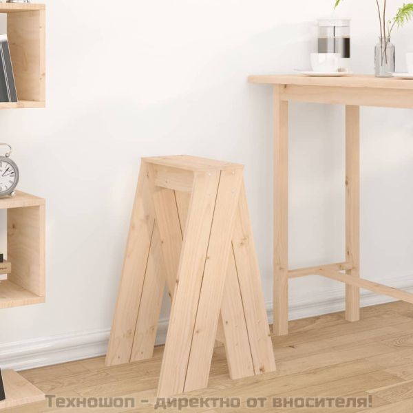 Табуретки, 2 бр, 40x40x75 см, борово дърво масив