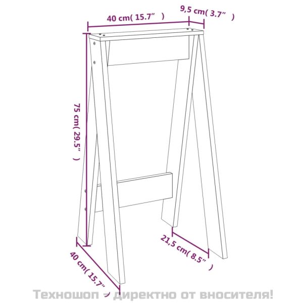 Табуретки, 2 бр, 40x40x75 см, борово дърво масив