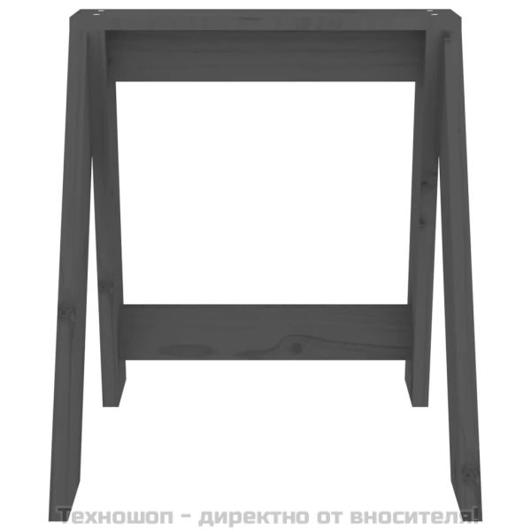 Табуретки, 2 бр, сиви, 40x40x45 см, борово дърво масив