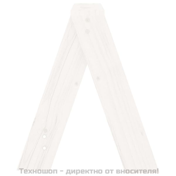 Табуретки, 2 бр, бели, 40x40x45 см, борово дърво масив