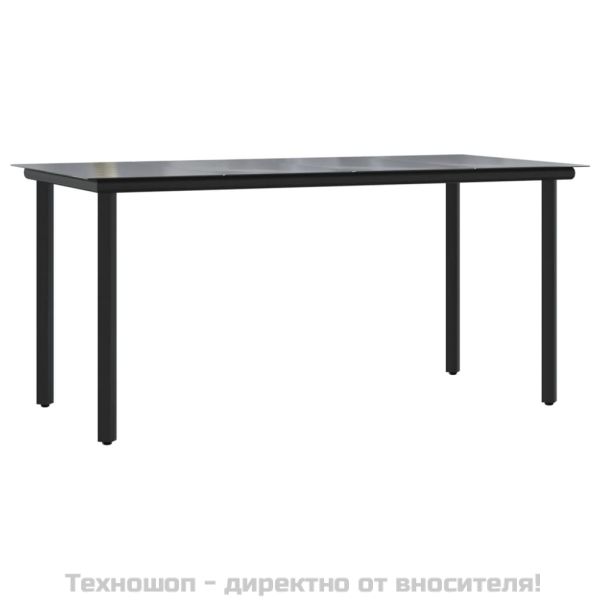 Градински трапезен комплект от 5 части, светлосив, полиратан