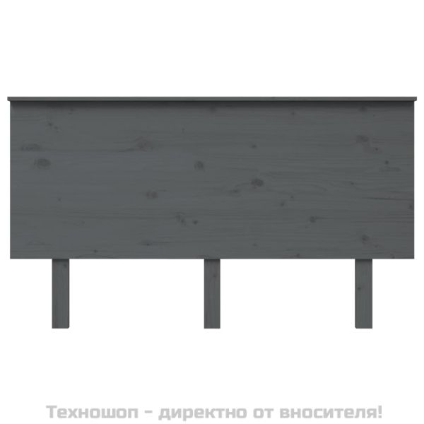Горна табла за легло, сива, 144x6x82,5 см, бор масив