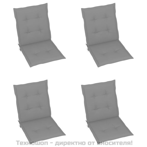 Възглавници за столове 4 бр сиви Оксфорд плат