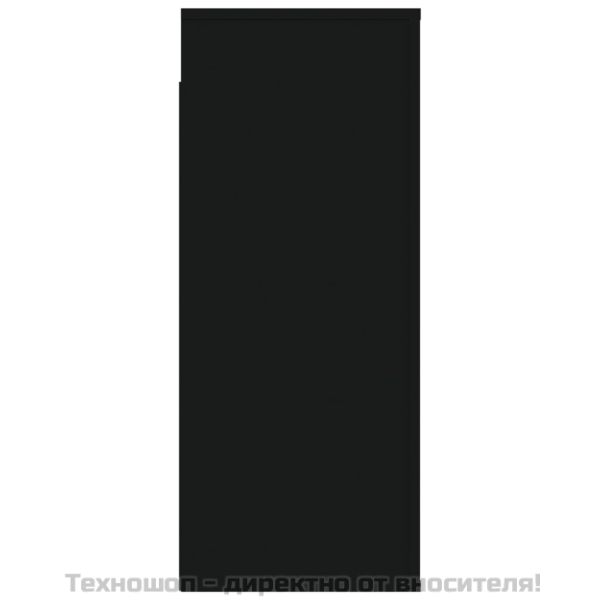 Стенен шкаф, черен, 80x33x80 см, инженерно дърво