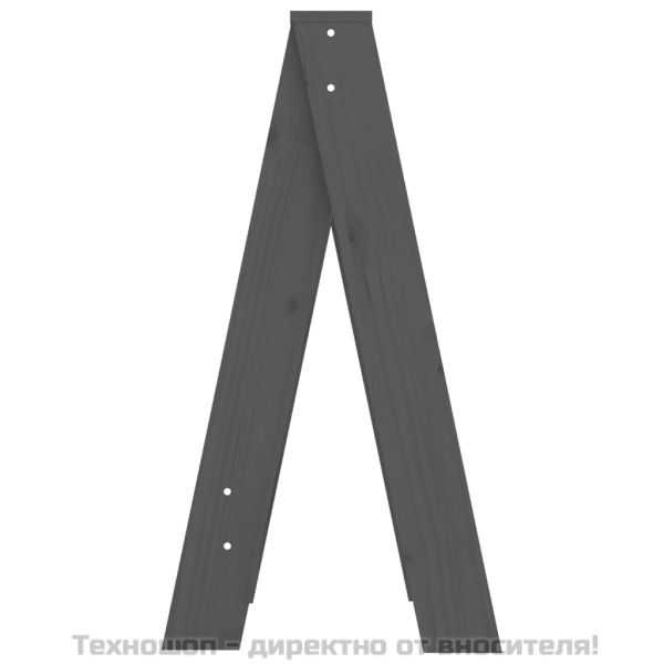 Табуретки, 2 бр, сиви, 40x40x75 см, борово дърво масив