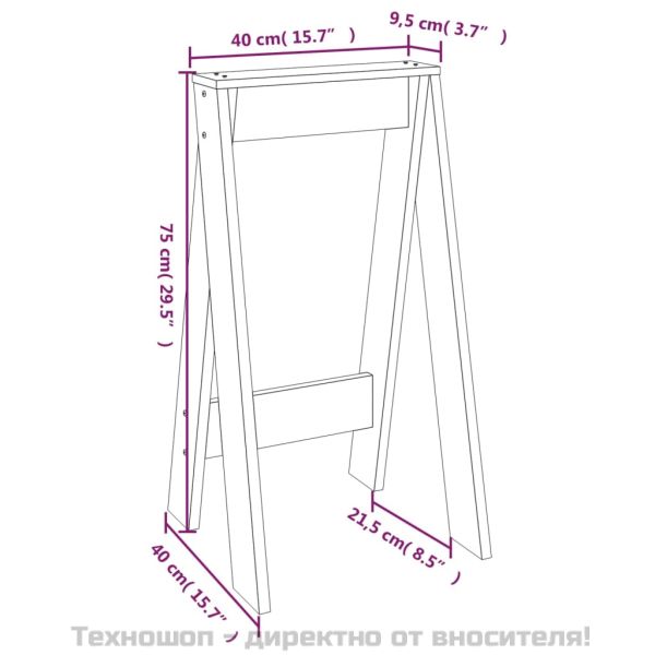 Табуретки, 2 бр, сиви, 40x40x75 см, борово дърво масив