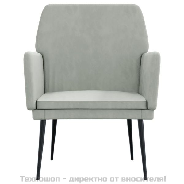 Кресло, светлосиво, 62x79x79 см, кадифе