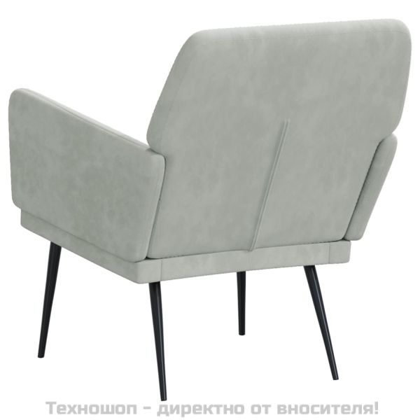 Кресло, светлосиво, 62x79x79 см, кадифе