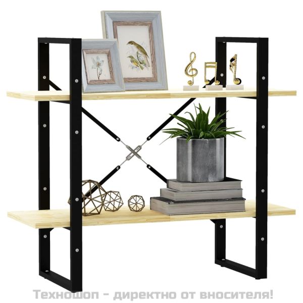 2-етажна библиотека, 80x30x70 см, борово дърво масив