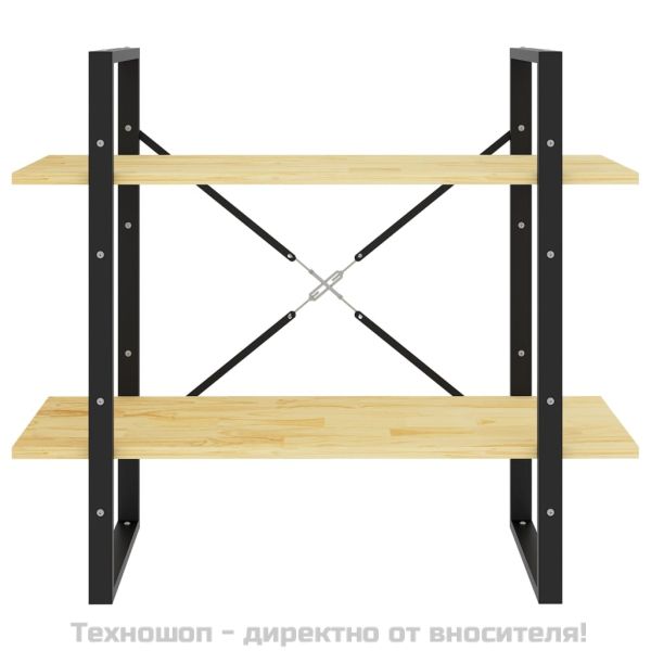 2-етажна библиотека, 80x30x70 см, борово дърво масив