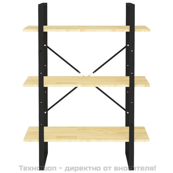 3-етажна библиотека, 80x30x105 см, борово дърво масив