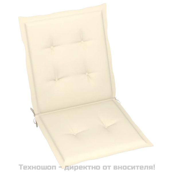 Възглавници за столове 4 бр кремави 100x50x3 см Оксфорд плат