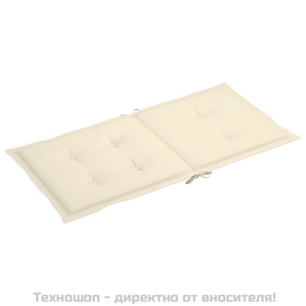 Възглавници за столове 4 бр кремави 100x50x3 см Оксфорд плат