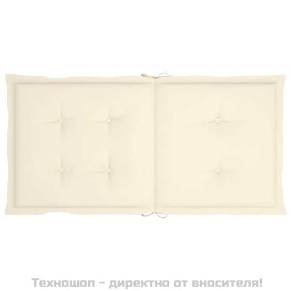 Възглавници за столове 4 бр кремави 100x50x3 см Оксфорд плат